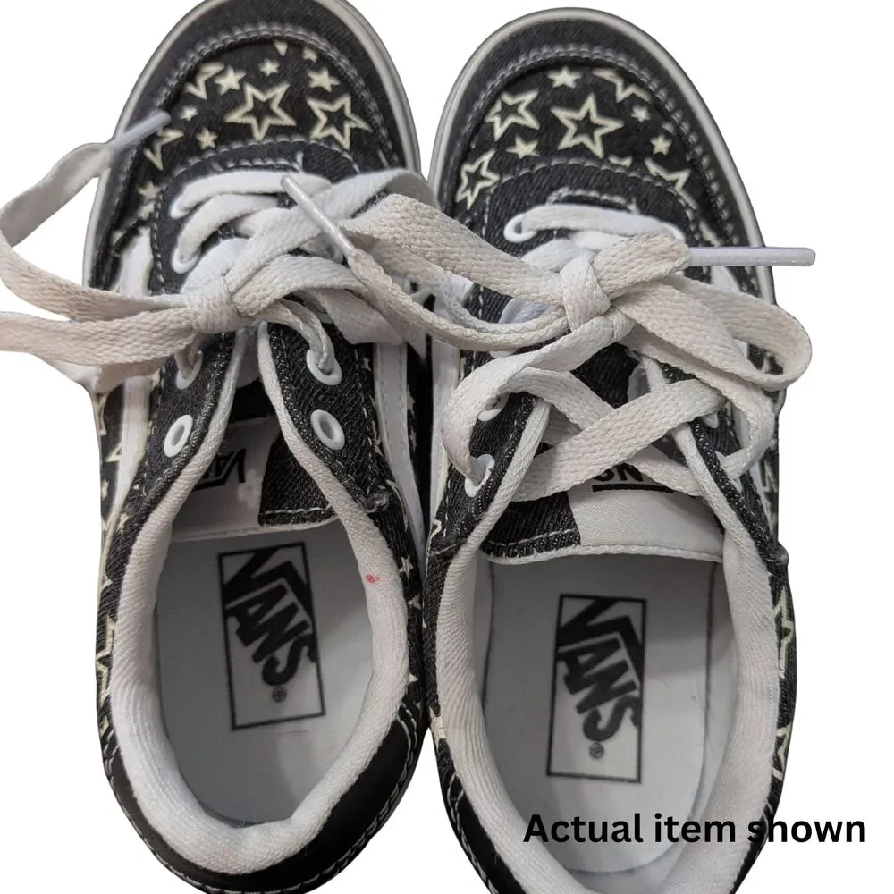 ⭐ Vans Old Skool Stars Denim Sneakers Kids Size 13 US Missy